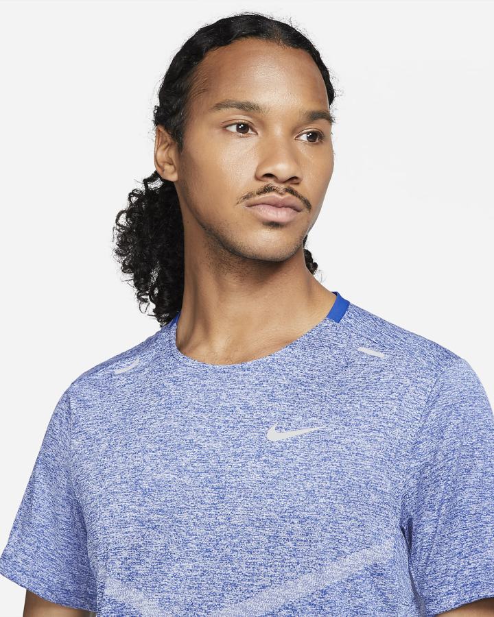 Camiseta Nike Dri-FIT Rise 365 Short-Sleeve Hombre Azul Real | MUBXY-6034
