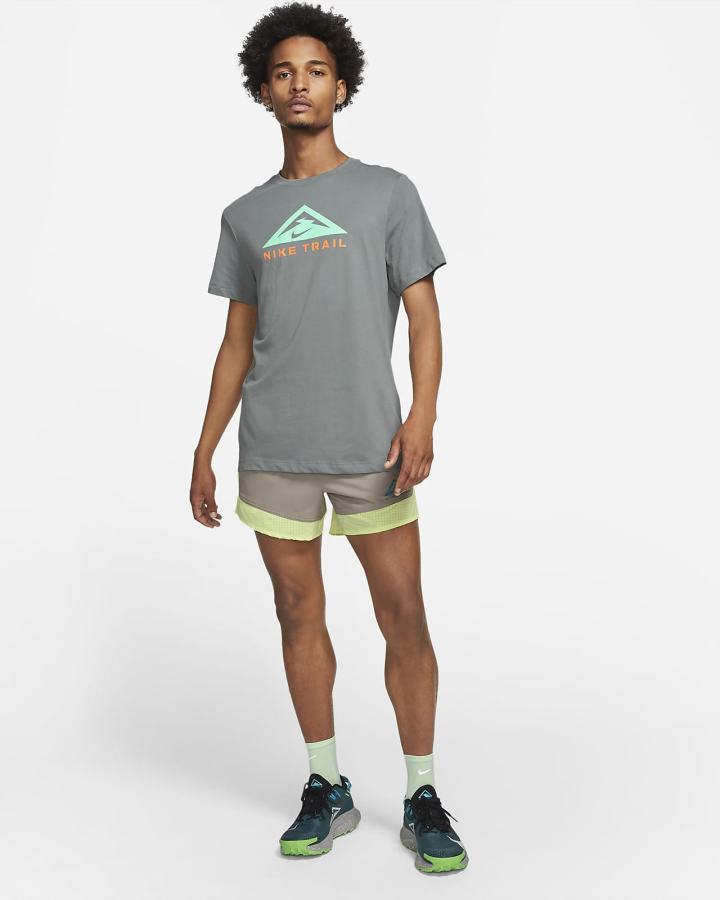 Camiseta Nike Dri-FIT Short-Sleeve Trail Running Hombre Gris | BQEZW-4781