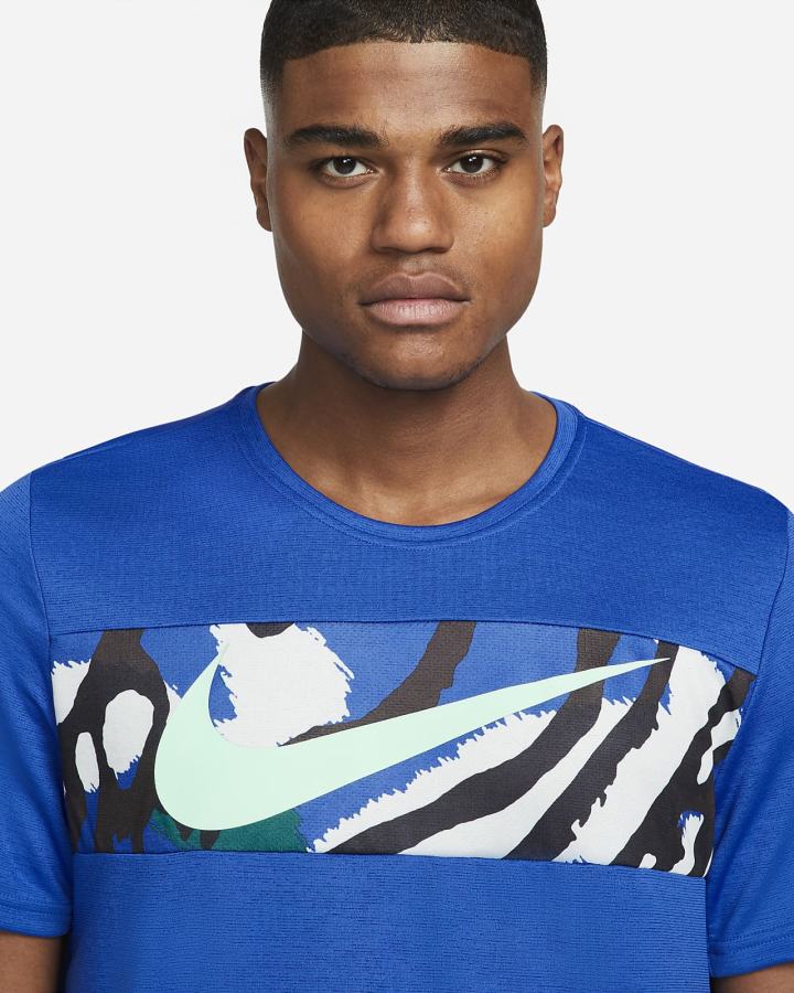 Camiseta Nike Dri-FIT Sport Clash Training Top Hombre Azul Real Verde Menta | IFYAS-0359