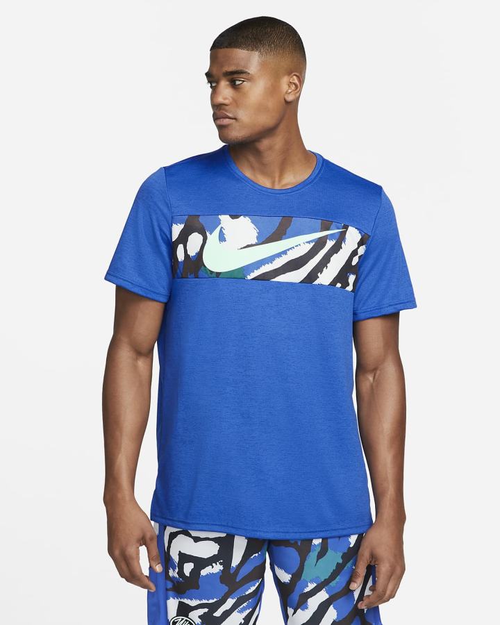 Camiseta Nike Dri-FIT Sport Clash Training Top Hombre Azul Real Verde Menta | IFYAS-0359