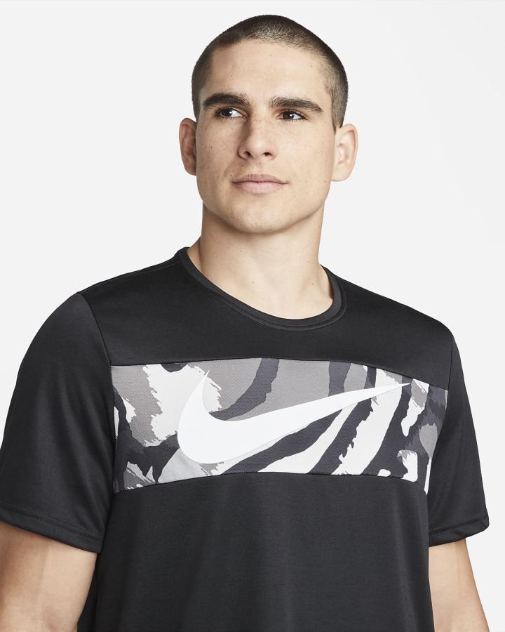 Camiseta Nike Dri-FIT Sport Clash Training Top Hombre Negras Blancas | UGTLI-1724