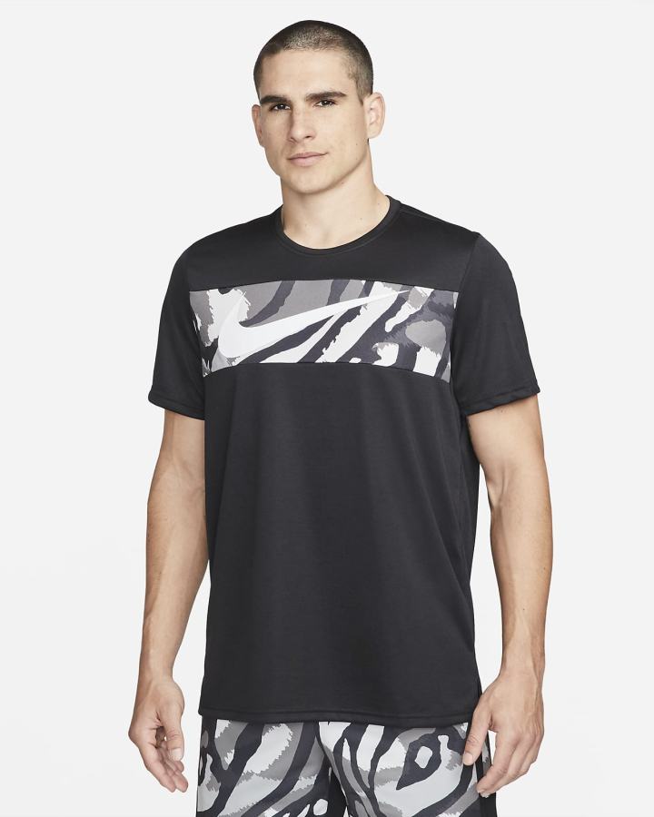 Camiseta Nike Dri-FIT Sport Clash Training Top Hombre Negras Blancas | UGTLI-1724