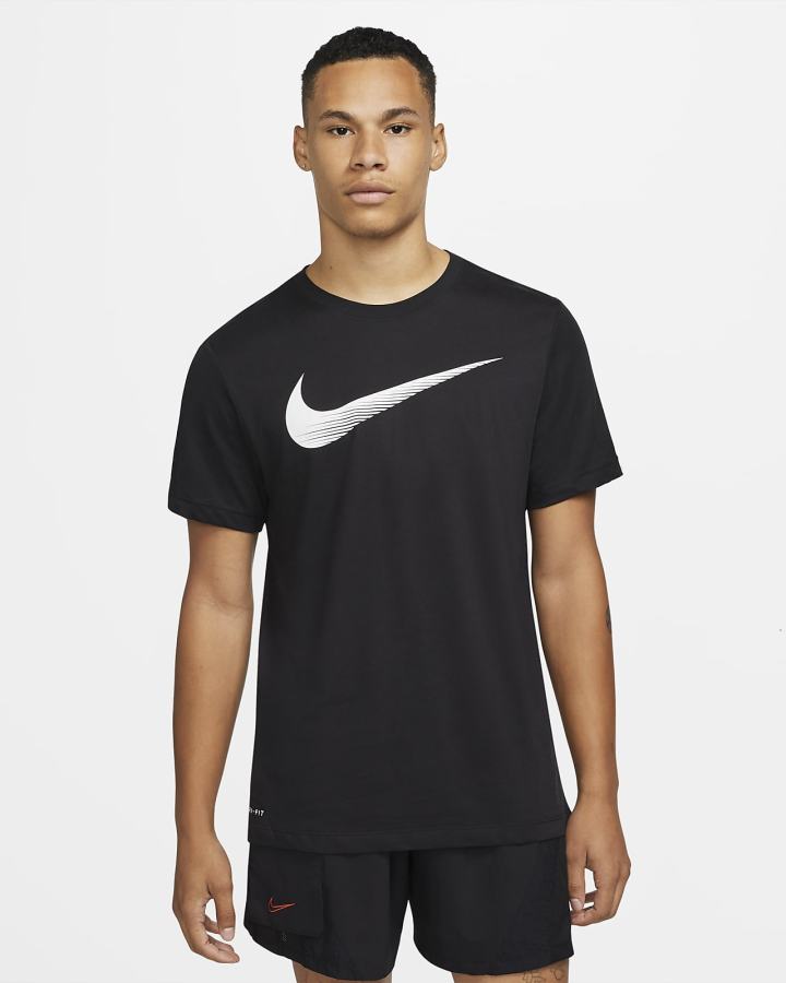 Camiseta Nike Dri-FIT Swoosh Training Hombre Negras | DUPVG-5391
