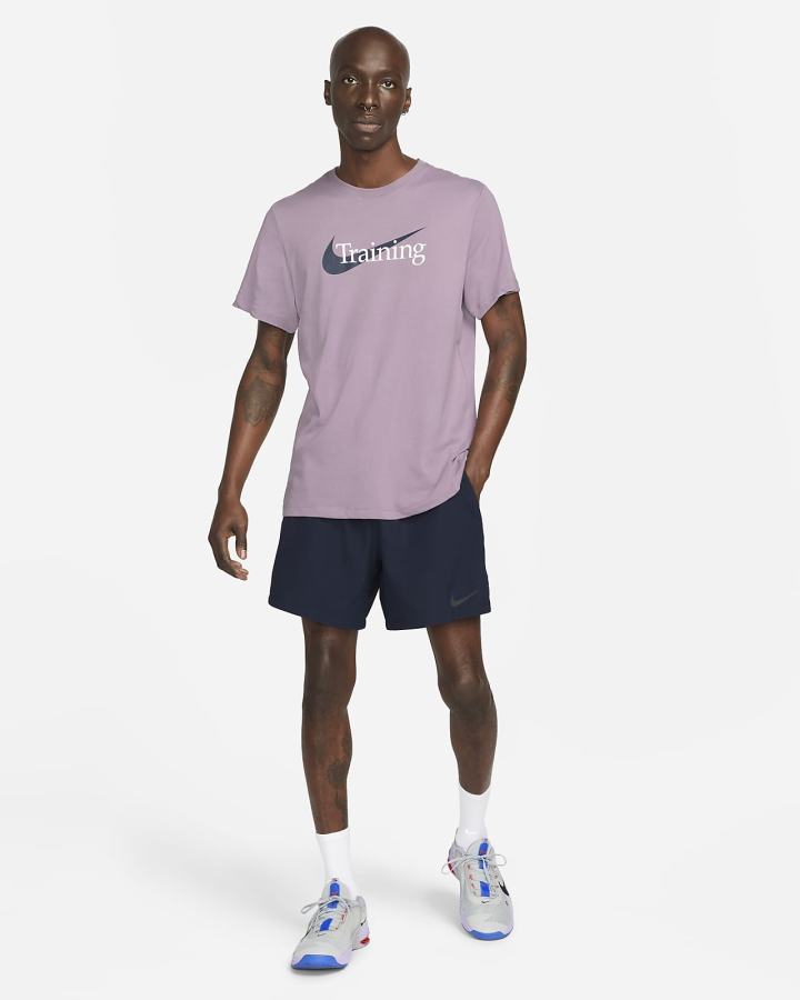 Camiseta Nike Dri-FIT Swoosh Training Hombre Moradas | RKWHV-1470
