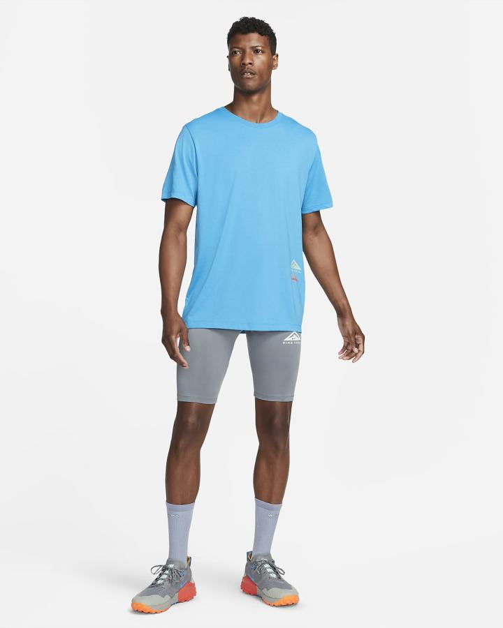 Camiseta Nike Dri-FIT Trail Hombre Azules | BUZTM-2490