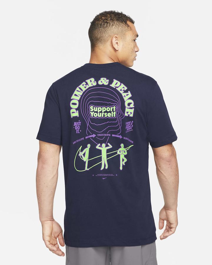 Camiseta Nike Dri-FIT Training Hombre Azules | DZPKL-2059