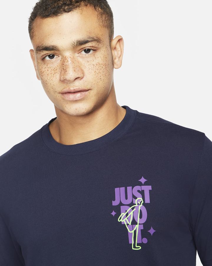 Camiseta Nike Dri-FIT Training Hombre Azules | DZPKL-2059