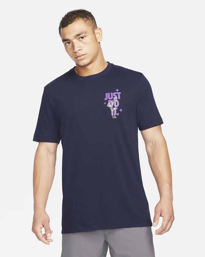 Camiseta Nike Dri-FIT Training Hombre Azules | DZPKL-2059