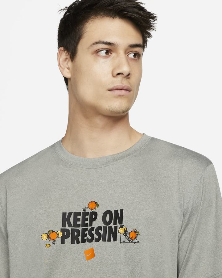 Camiseta Nike Dri-FIT Training Hombre Gris Oscuro | BZSHL-6813