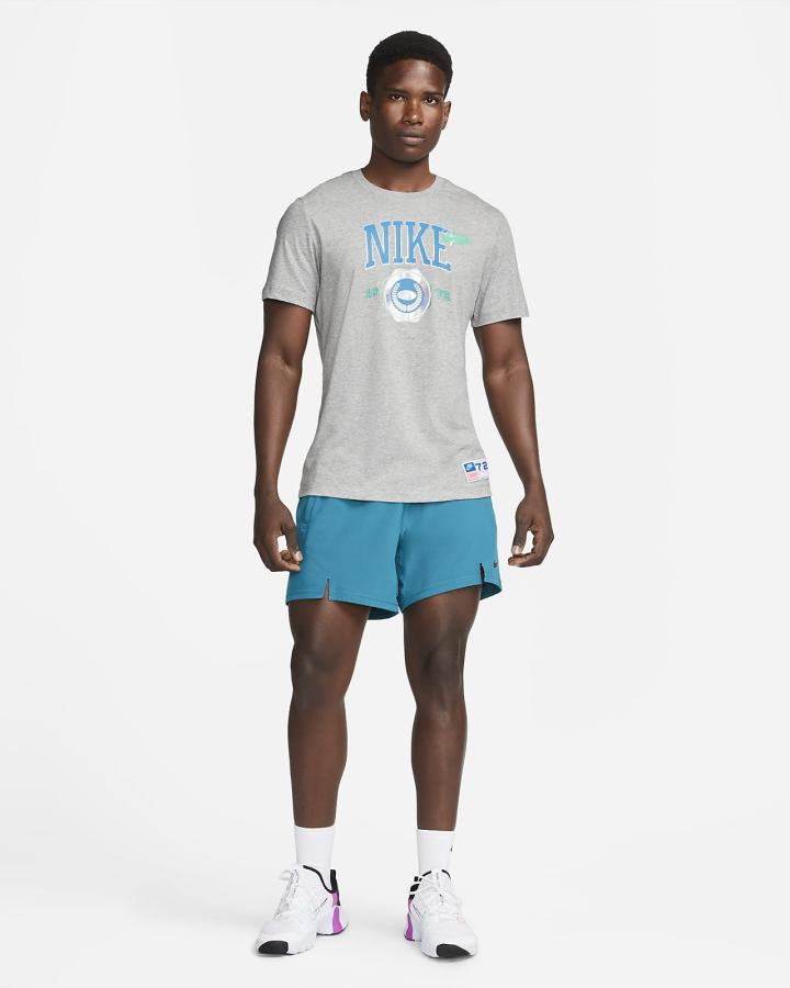 Camiseta Nike Dri-FIT Training Hombre Gris Oscuro | JVMWA-6952