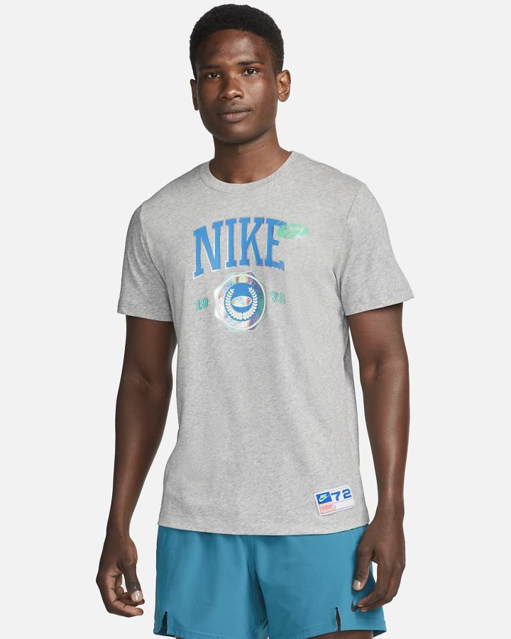 Camiseta Nike Dri-FIT Training Hombre Gris Oscuro | JVMWA-6952