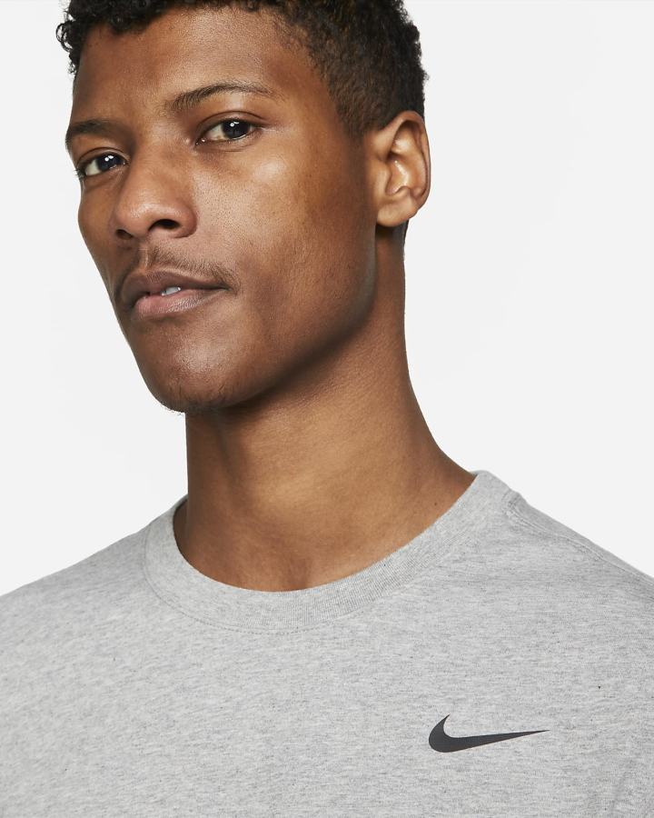 Camiseta Nike Dri-FIT Training Hombre Gris Oscuro Negras | YGXPK-3721