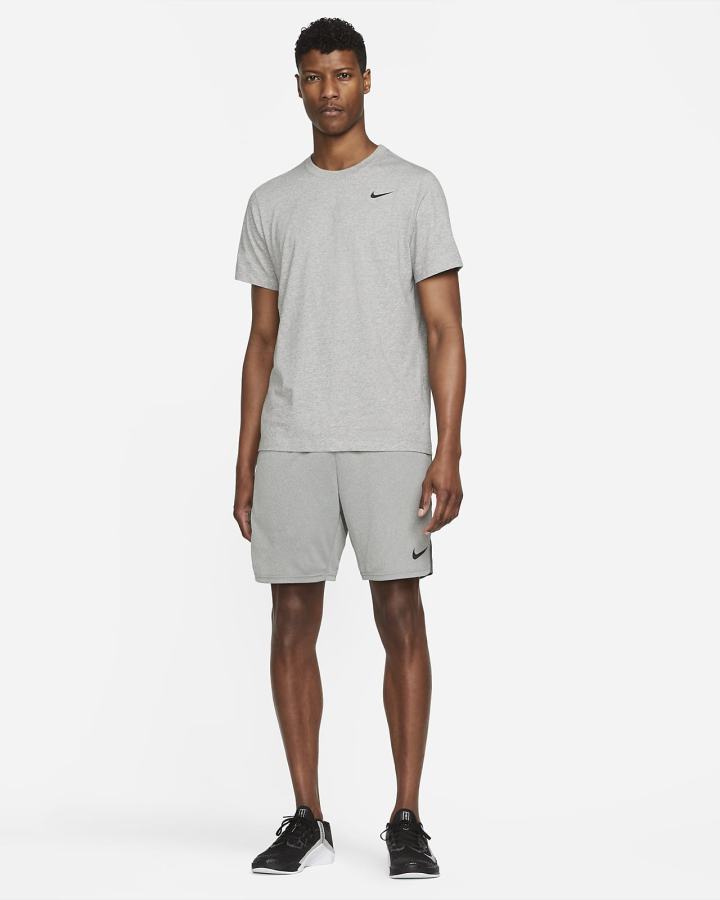 Camiseta Nike Dri-FIT Training Hombre Gris Oscuro Negras | YGXPK-3721