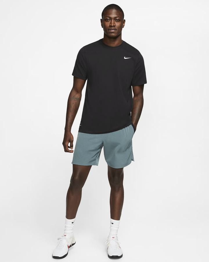 Camiseta Nike Dri-FIT Training Hombre Gris Oscuro Negras | YGXPK-3721