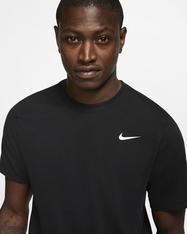 Camiseta Nike Dri-FIT Training Hombre Negras Blancas | SZIKN-3210