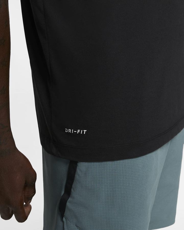 Camiseta Nike Dri-FIT Training Hombre Negras Blancas | SZIKN-3210
