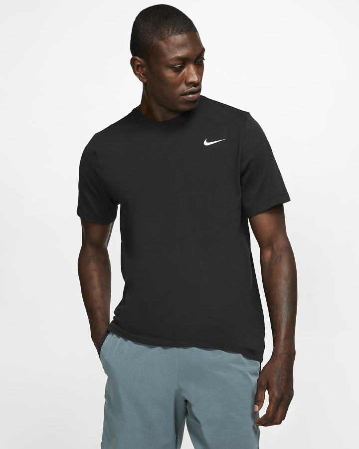 Camiseta Nike Dri-FIT Training Hombre Negras Blancas | SZIKN-3210
