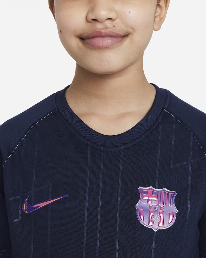 Camiseta Nike FC Barcelona Away Kids Dri-FIT Pre-Match Soccer Top Niño Obsidian | PTBKZ-2049