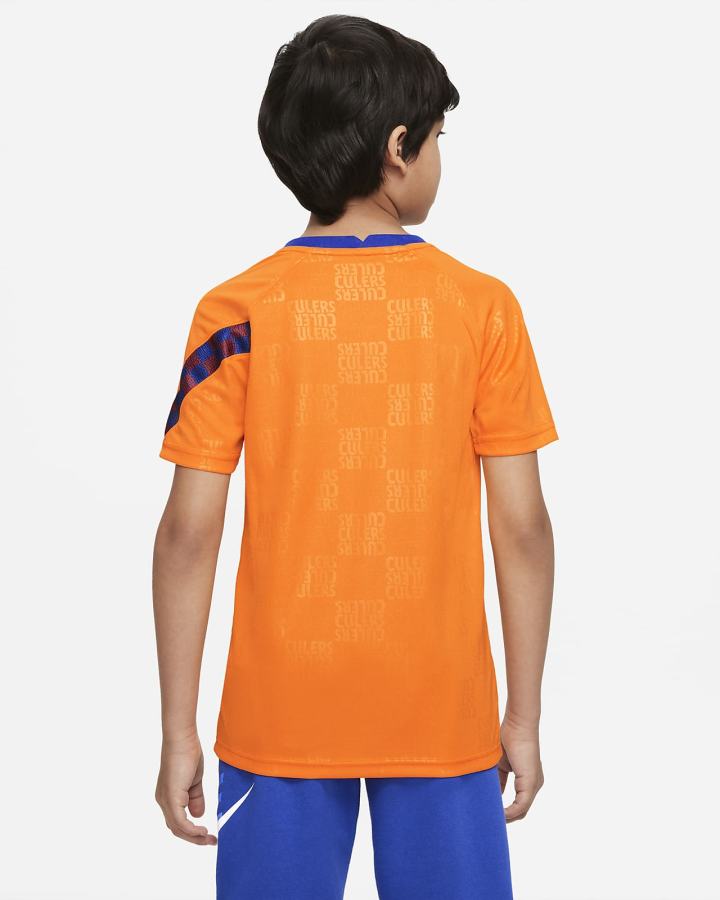Camiseta Nike FC Barcelona Kids Dri-FIT Pre-Match Soccer Top Niño Naranjas Azul Real Negras | IXBTP-8163