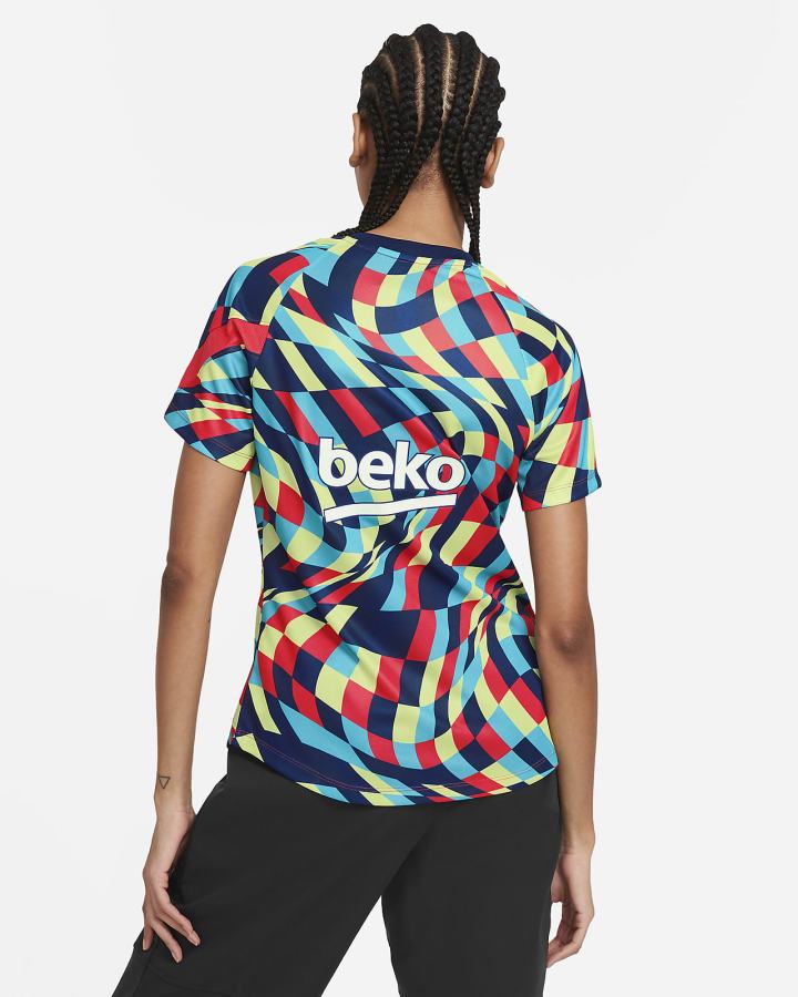 Camiseta Nike FC Barcelona Pre-Match Short-Sleeve Soccer Top Mujer Azules Rojas Claro | HXPNT-7296
