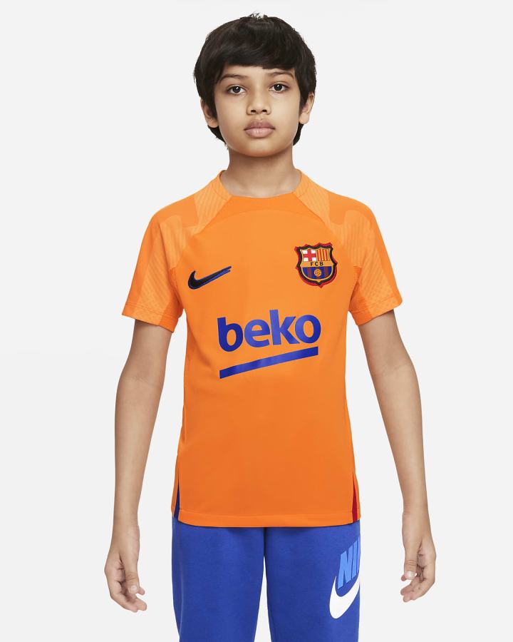 Camiseta Nike FC Barcelona Strike Kids Dri-FIT Short-Sleeve Soccer Top Niña Naranjas Rojas Negras | YPRQT-4872