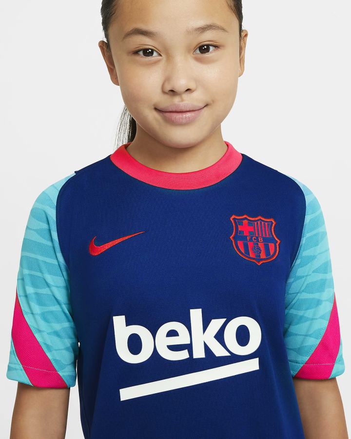 Camiseta Nike FC Barcelona Strike Kids Short-Sleeve Soccer Top Niño Azul Real Azules Turquesa Rojas | RCIXY-7185
