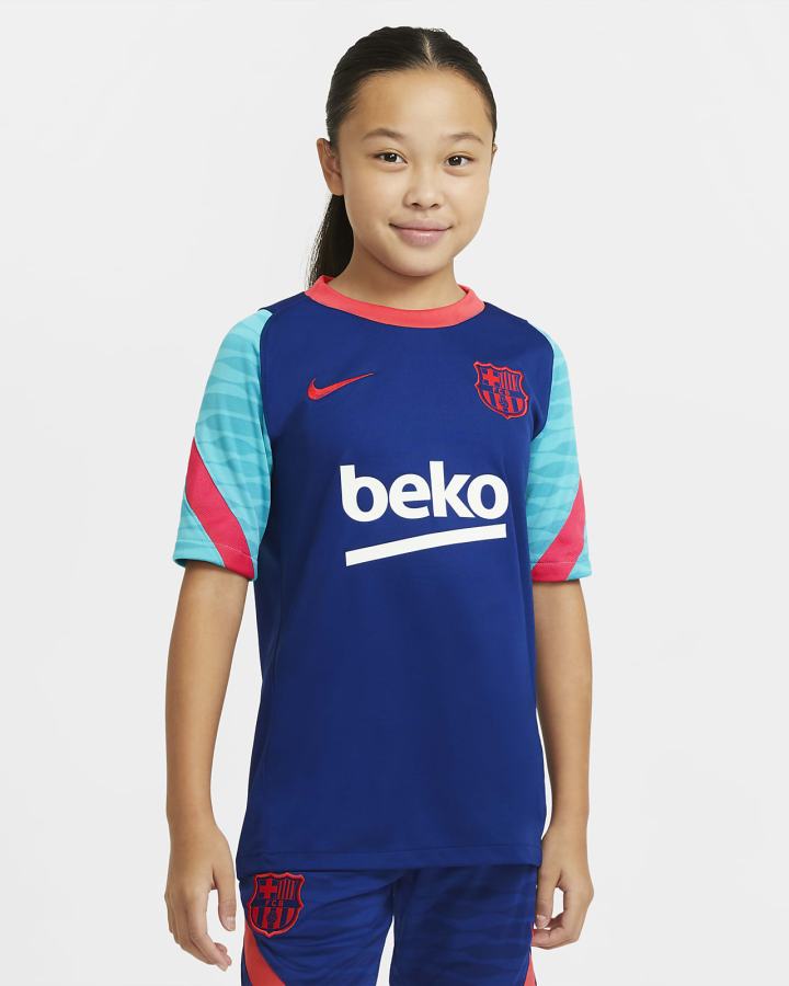 Camiseta Nike FC Barcelona Strike Kids Short-Sleeve Soccer Top Niño Azul Real Azules Turquesa Rojas | RCIXY-7185