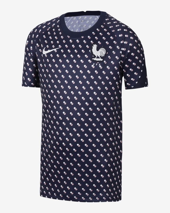 Camiseta Nike FFF Kids Dri-FIT Pre-Match Soccer Top Niño Azules Blancas | ESJOH-7154