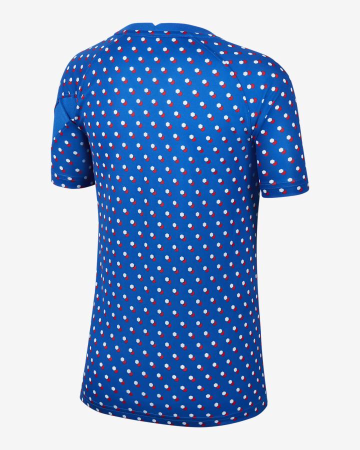 Camiseta Nike FFF Kids Dri-FIT Pre-Match Soccer Top Niño Azules Oscuro Blancas | KWLMO-2619