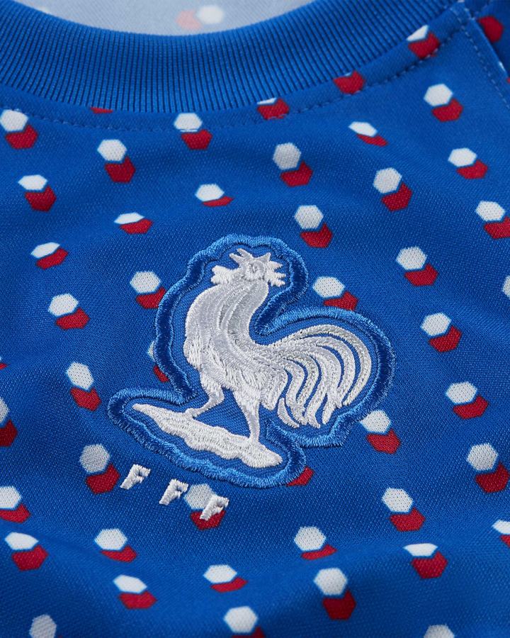 Camiseta Nike FFF Kids Dri-FIT Pre-Match Soccer Top Niño Azules Oscuro Blancas | KWLMO-2619