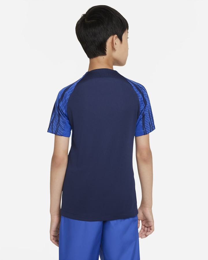 Camiseta Nike FFF Strike Kids Dri-FIT Short-Sleeve Soccer Top Niña Azul Marino Azul Real Metal Doradas | WOBLV-0615