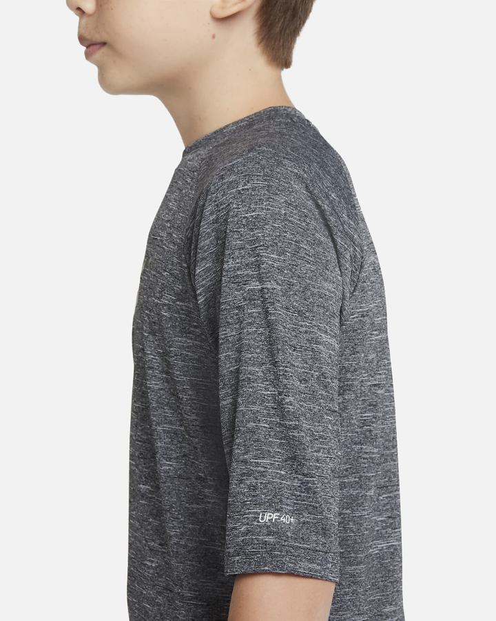 Camiseta Nike Heather Kids Half Sleeve Hydroguard Niño Negras | OLNGB-4031
