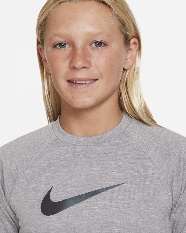 Camiseta Nike Heather Kids Half Sleeve Hydroguard Niño Gris | XUQKS-0352