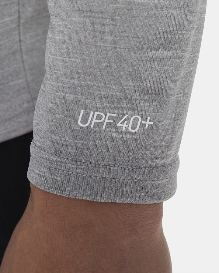 Camiseta Nike Heathered Long-Sleeve Hydroguard Swim Shirt Hombre Gris | JYPTB-8154