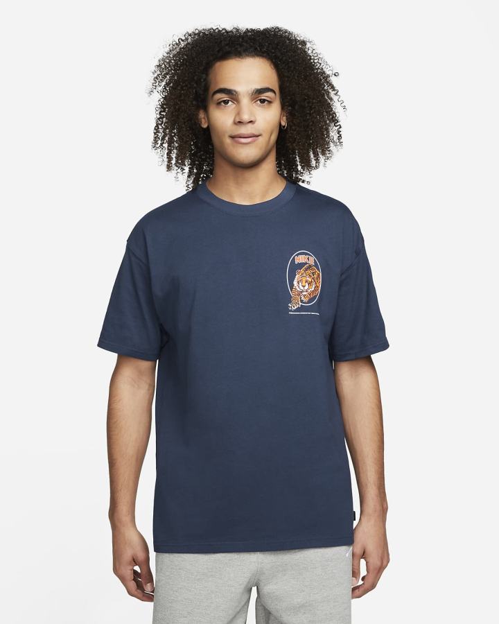 Camiseta Nike Hombre Azul Marino | TJIRW-4106