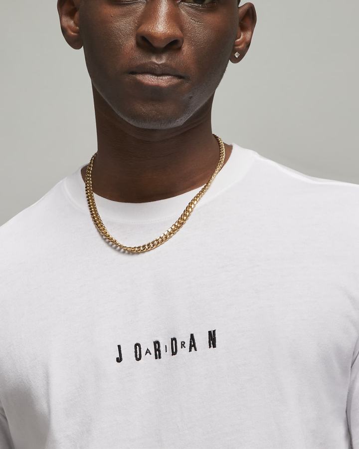 Camiseta Nike Jordan Air Hombre Blancas Negras | TFELY-5132
