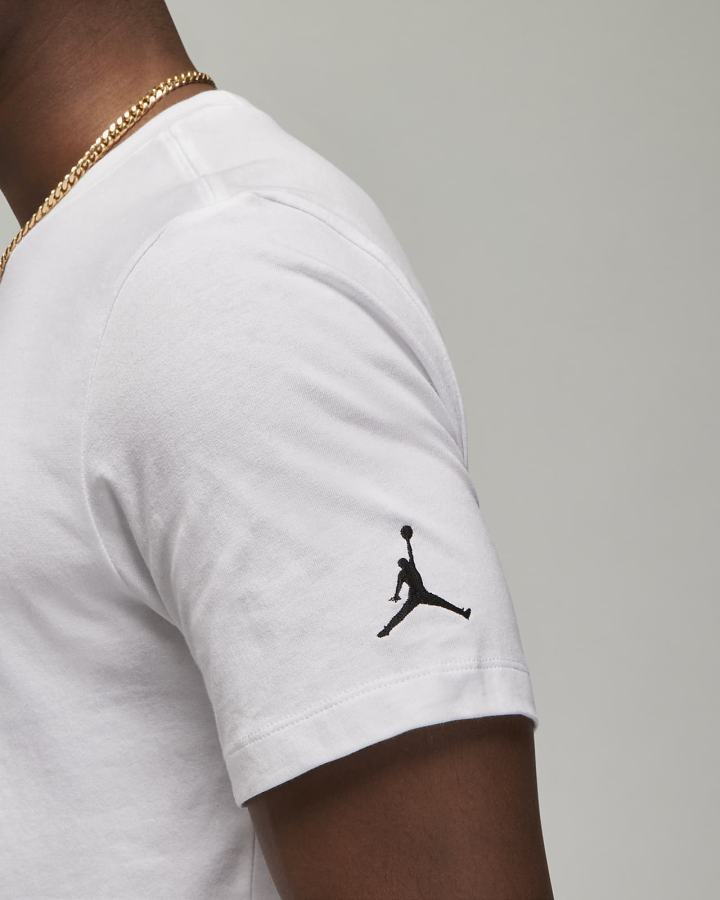 Camiseta Nike Jordan Air Hombre Blancas Negras | TFELY-5132
