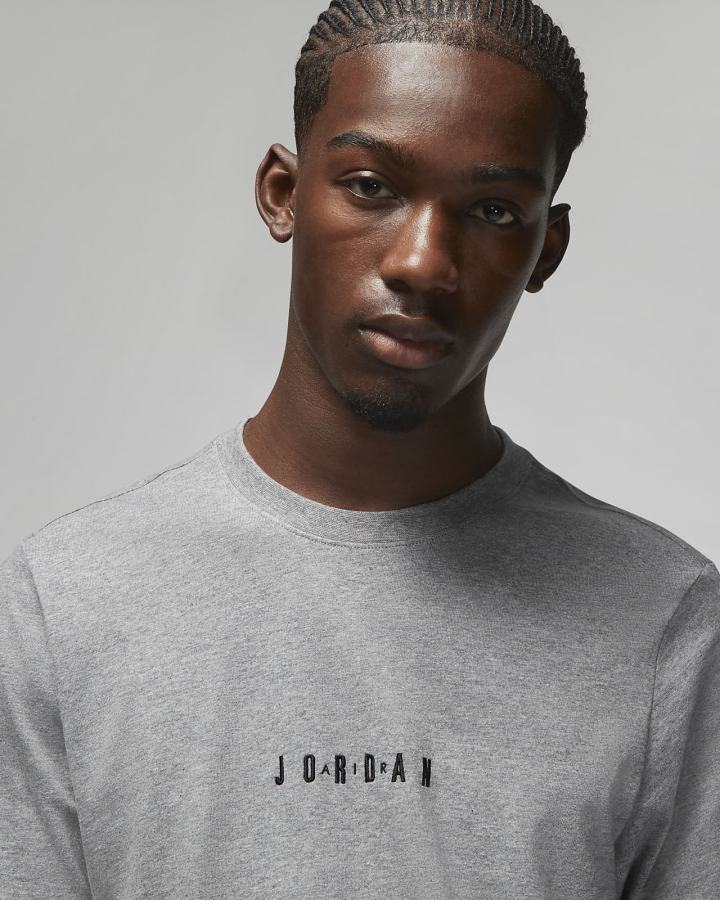 Camiseta Nike Jordan Air Hombre Gris Oscuro Negras | ULYWI-4706
