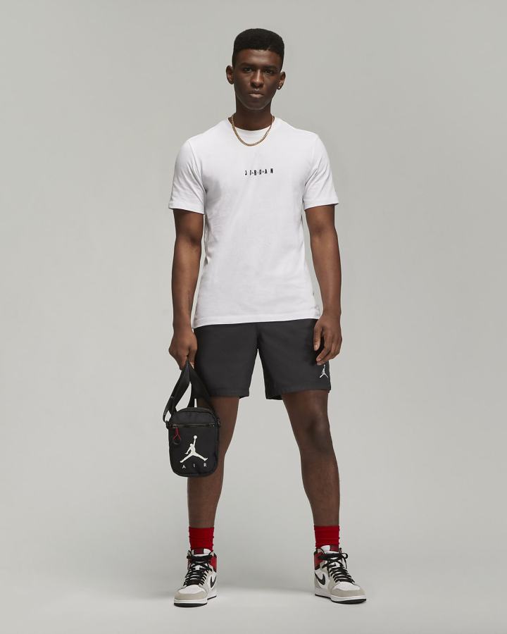 Camiseta Nike Jordan Air Hombre Gris Oscuro Negras | ULYWI-4706