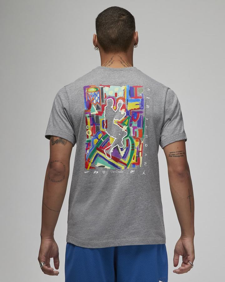 Camiseta Nike Jordan Brand Estampadas Hombre Gris Oscuro | RFZXV-6512