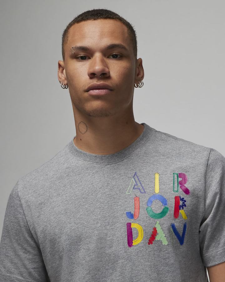Camiseta Nike Jordan Brand Estampadas Hombre Gris Oscuro | RFZXV-6512