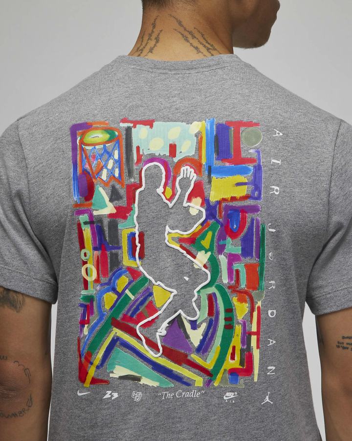 Camiseta Nike Jordan Brand Estampadas Hombre Gris Oscuro | RFZXV-6512