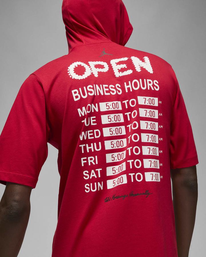Camiseta Nike Jordan Dri-FIT Sport BC Hooded Crew Hombre Rojas Blancas | OJGNF-6871