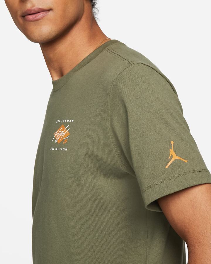 Camiseta Nike Jordan Flight Essentials Estampadas Hombre Verde Oliva Amarillo Oscuro | AHTNX-4583