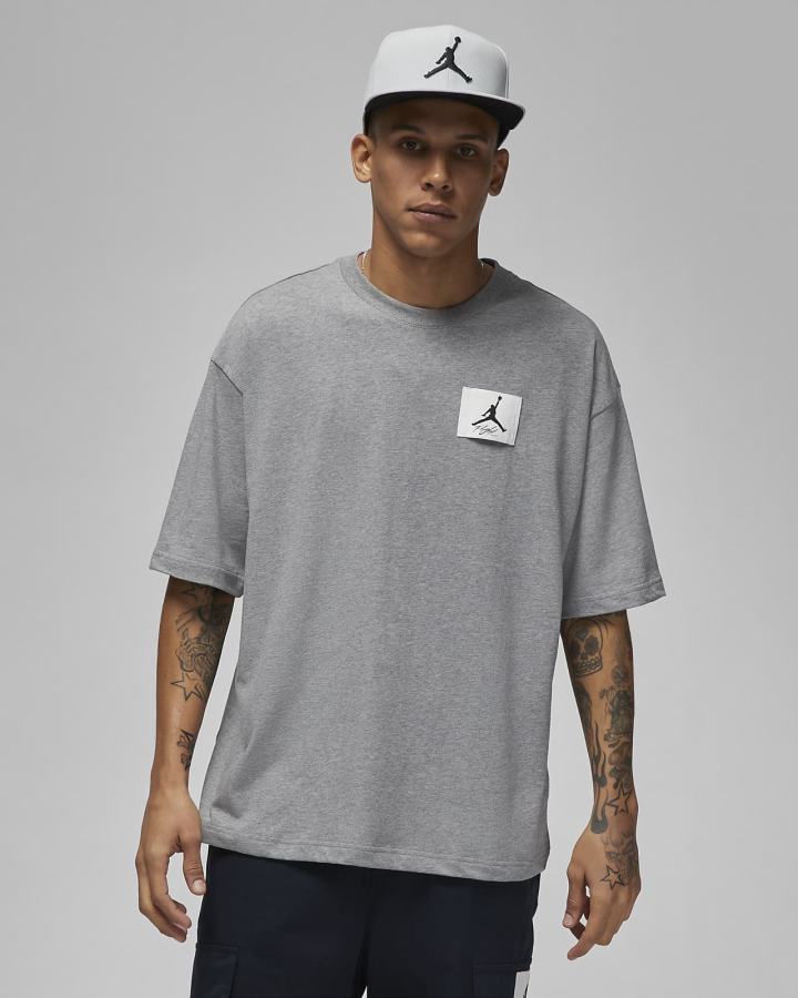 Camiseta Nike Jordan Flight Essentials Oversized Hombre Gris Oscuro | NQGKS-9567