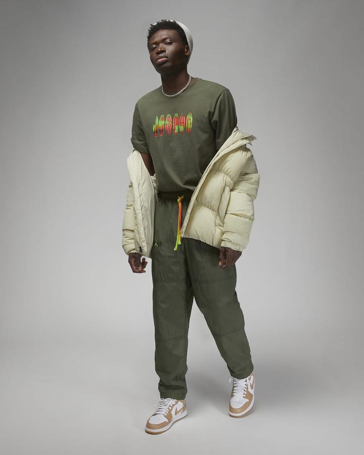 Camiseta Nike Jordan Flight MVP Hombre Kaki | VLSJF-7361