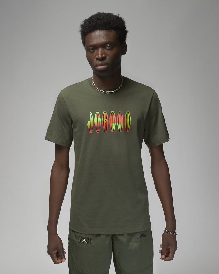 Camiseta Nike Jordan Flight MVP Hombre Kaki | VLSJF-7361