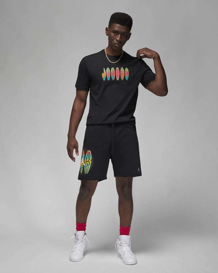 Camiseta Nike Jordan Flight MVP Hombre Negras Turquesa Blancas | SXPYZ-4769