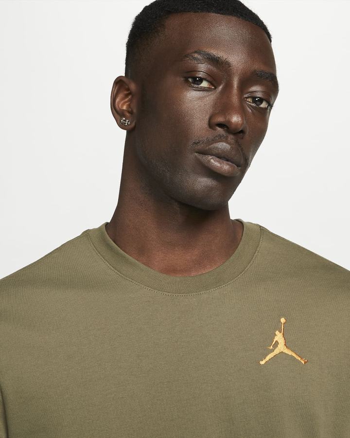 Camiseta Nike Jordan Jumpman Short-Sleeve Hombre Verde Oliva Amarillo Oscuro | IAPYG-4209