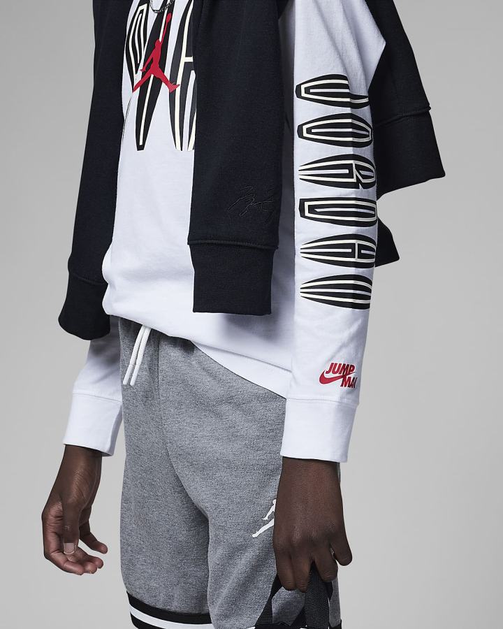 Camiseta Nike Jordan Kids MVP Air Long Sleeve Niño Blancas | QHKNY-2695